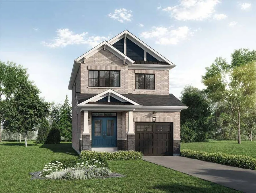 Elevation rendering of the Palmerston model, a 27' detached homes at Wellwood
