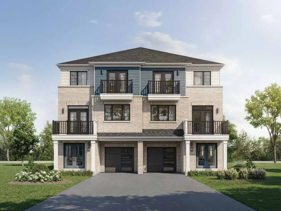 Elevation rendering of the Sandbar End model, a village towns at Wellwood